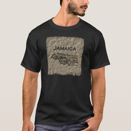 Jamaica Map vintage T_Shirt