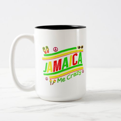 Jamaica Me Crazy Cruise Vacation Group Matching  Two_Tone Coffee Mug