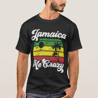 Jamaica Me Crazy Rasta Roots Rock Reggae Retro T-Shirt