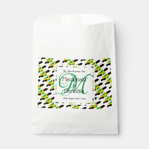 JAMAICA Monogram Custom Wedding Celebration Paper Favor Bag