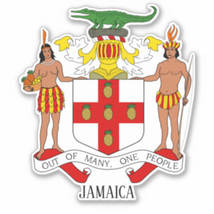 Jamaica National Coat Of Arms Patriotic Sticker