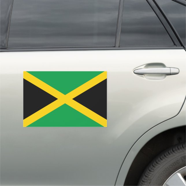 Jamaica National Flag Car Magnet (In Situ)