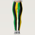 Jamaica National Flag Colors Vertical Striped Leggings<br><div class="desc">Jamaica National Flag Colors Vertical Striped Leggings in the colors of the Jamaica flag with a busy multi-lined asymmetrical striped vertical pattern printed all over the leggings. Size of the stripes is easily adjustable to your taste through the "Edit Design" option. Jamaica leggings are the great companion for the morning...</div>