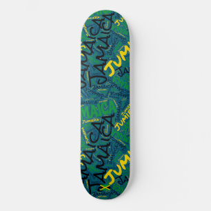 Jamaica National Pride Wordcloud Skateboard