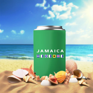 Jamaica Nautical Maritime Sailing Flags Dark Color Can Cooler