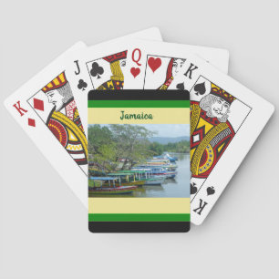 Jamaica Negril Photo Long Boats Flag Colors Poker Cards