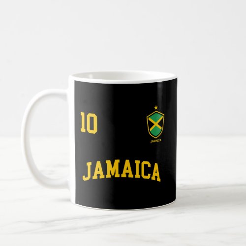 Jamaica Number 10 Soccer Team Sports Jamaican Flag Coffee Mug