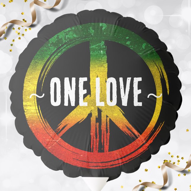 Jamaica One Love Rasta Color Peace Symbol Jamaican Balloon (Jamaica Jamaican rasta colors one love black balloon)