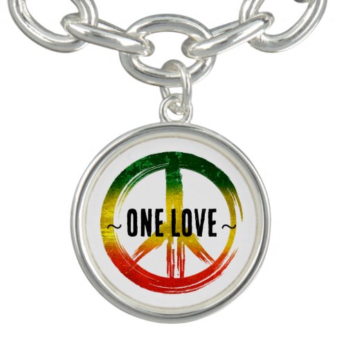 Jamaica One Love Rasta Color Peace Symbol Jamaican Bracelet