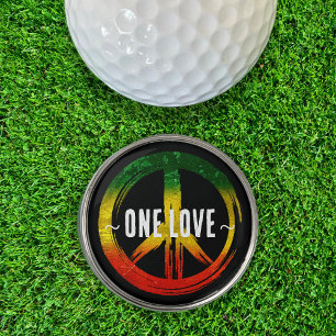 Jamaica One Love Rasta Color Peace Symbol Jamaican Golf Ball Marker