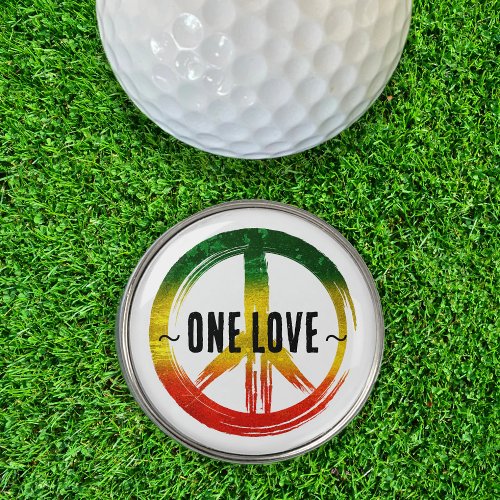 Jamaica One Love Rasta Color Peace Symbol Jamaican Golf Ball Marker