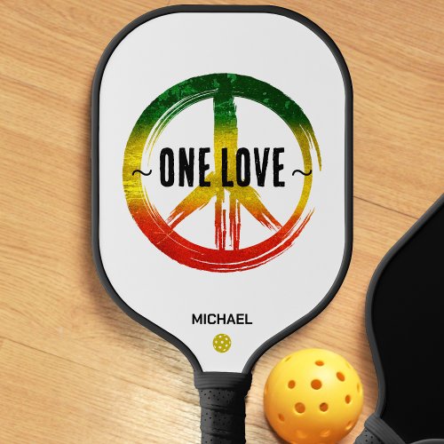 Jamaica One Love Rasta Color Peace Symbol Jamaican Pickleball Paddle