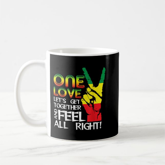 Jamaica One Love Reggae Caribbean Music Pride Flag Coffee Mug (Left)