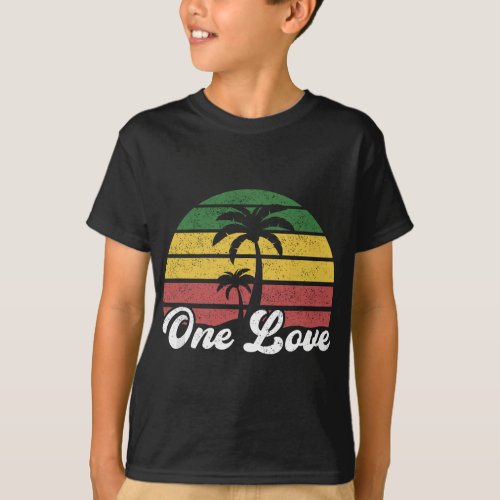 Jamaica One Love Reggae Caribbean Music Rasta Rast T_Shirt