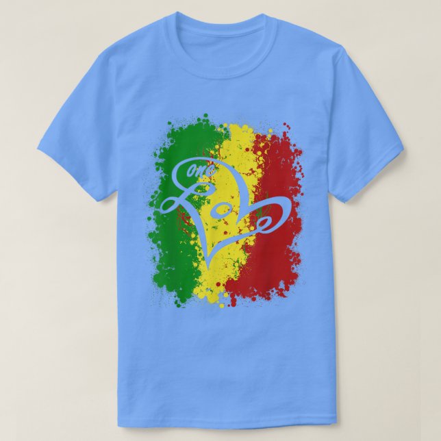 Jamaica One Love T Shirt Rasta Reggae Music Caribb (Design Front)
