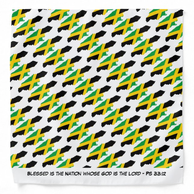 JAMAICA Patriotic Scripture Neckerchief Cravat Bandana (Front)