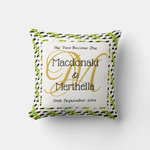 JAMAICA Personalized Monogram Wedding Keepsake Throw Pillow