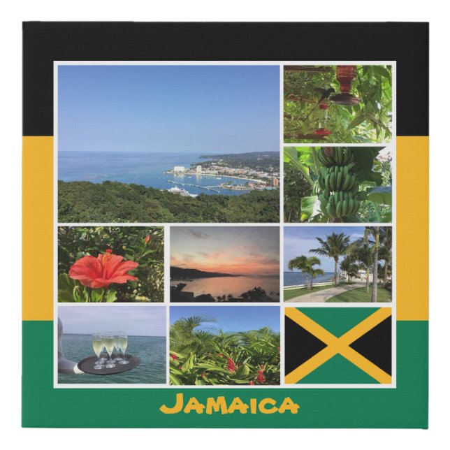 Jamaica Photo Collage Faux Canvas Print (Front)