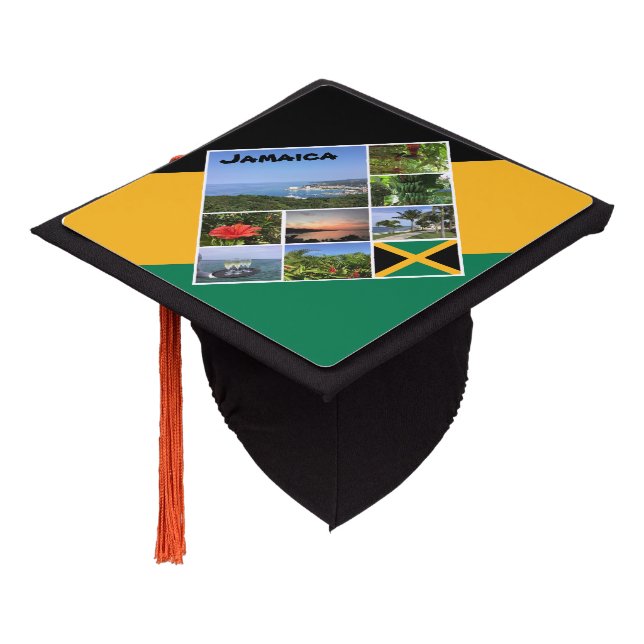 Jamaica Photo Collage Graduation Cap Topper (Angled)
