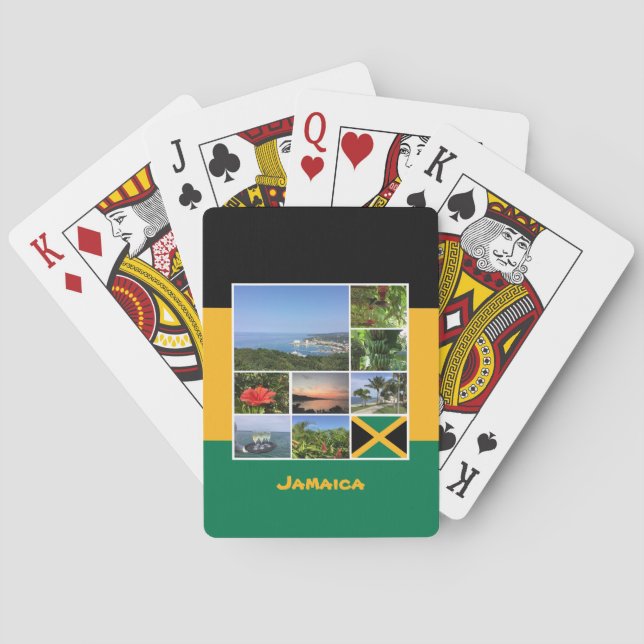 Jamaica Photo Collage Poker Cards (Back)
