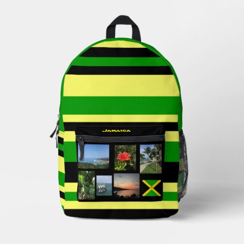 Jamaica Photo Collage Printed Backpack