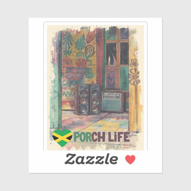 Jamaica porch life  sticker (Sheet)
