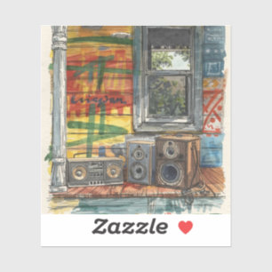 Jamaica porch life  sticker