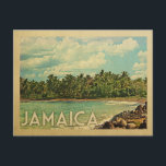 Jamaica Postcard Vintage Travel<br><div class="desc">Jamaica design in Vintage Travel style featuring a tropical scene with palm trees.</div>