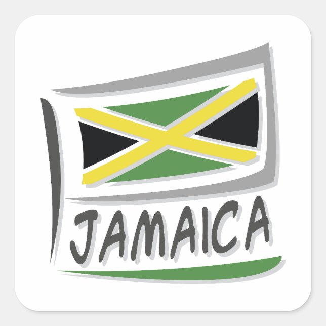 Jamaica   Pride X Flag  Square Sticker (Front)