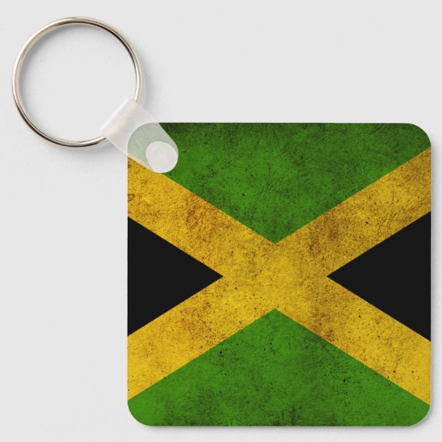 Jamaica Proud Jamaicans - Reggae Rasta Flag Keychain (Front)