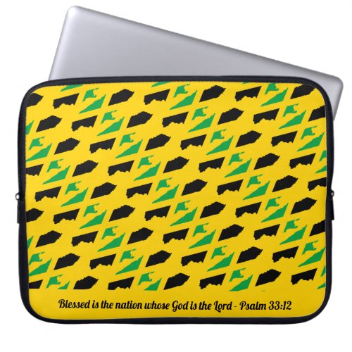 JAMAICA Psalm 3312 Blessed Nation Yellow Laptop Laptop Sleeve