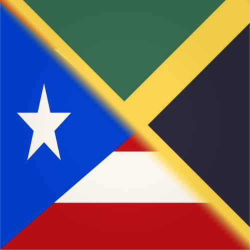 Jamaica Puerto Rico Flag  Jamaican PR Flag Sticker