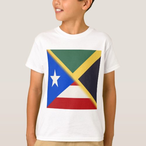 Jamaica Puerto Rico Flag  Jamaican PR Flag T_Shirt