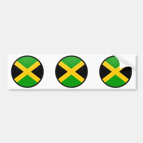 Jamaica quality Flag Circle Bumper Sticker