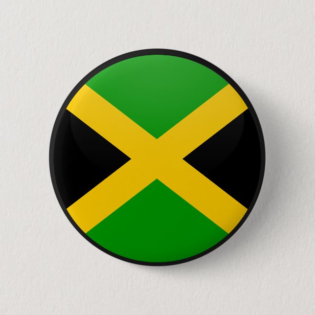 Jamaica quality Flag Circle Pinback Button (Front)