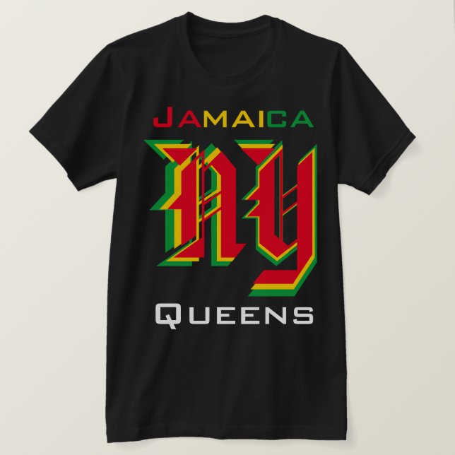 Jamaica Queens Blk. T-Shirt (Design Front)