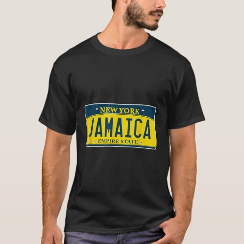 Jamaica Queens NY New York Neighborhood License Pl T_Shirt