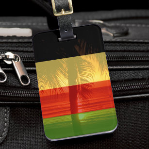 Jamaica Rasta Colors Caribbean Island Beach Luggage Tag