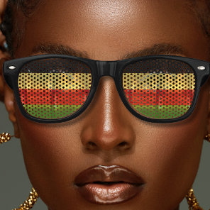 Jamaica Rasta Colors Caribbean Island Beach Retro Sunglasses