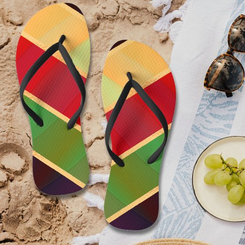 Jamaica Rasta Colors Caribbean Vacation Flip Flops