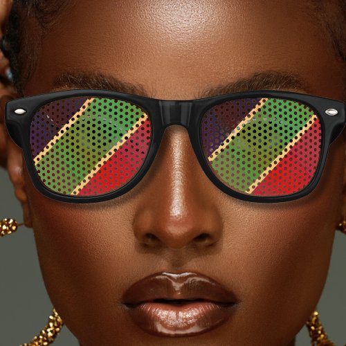Jamaica Rasta Colors Caribbean Vacation Retro Sunglasses