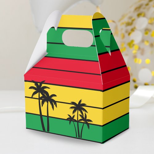 Jamaica Rasta Colors Island Palm Trees Jamaican Favor Boxes