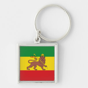 Jamaica Rasta Flag - hAILE sELASSIE I - Rasta Love Keychain