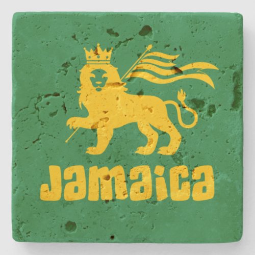 Jamaica Rasta Lion   Stone Coaster