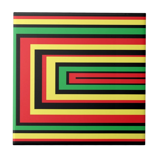 JAMAICA rasta roots colors Ceramic Tile (Front)