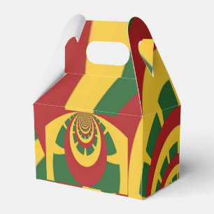 Jamaica Red Gold and Green Rasta Colors Favor Boxes