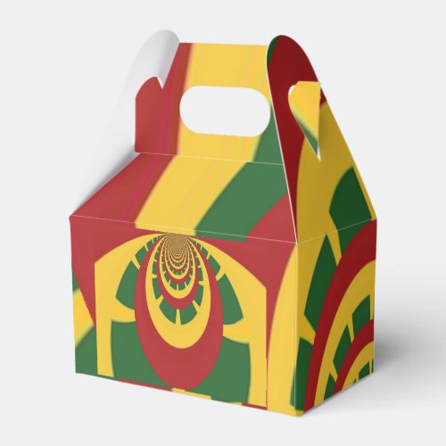 Jamaica Red Gold and Green Rasta Colors Favor Boxes
