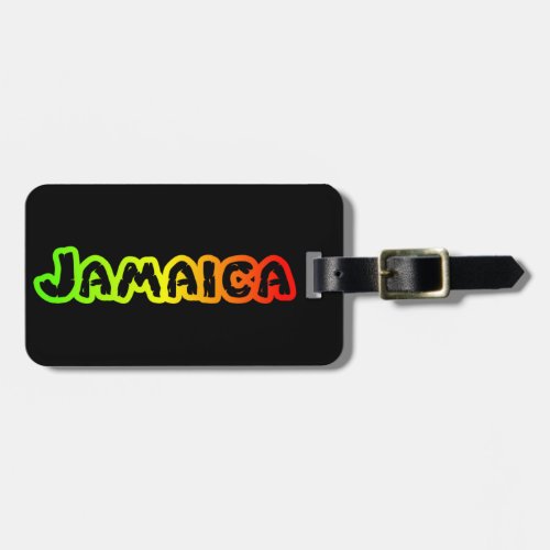 Jamaica red green gold luggage tag
