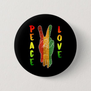Jamaica Reggae Music Rasta Pride Peace Love Button