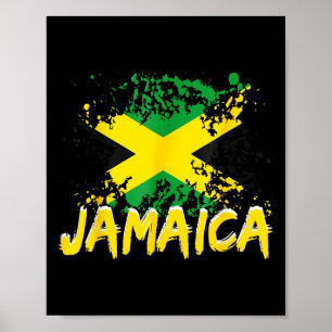 Jamaica Retro Vintage Watercolors Sport Jamaican F Poster